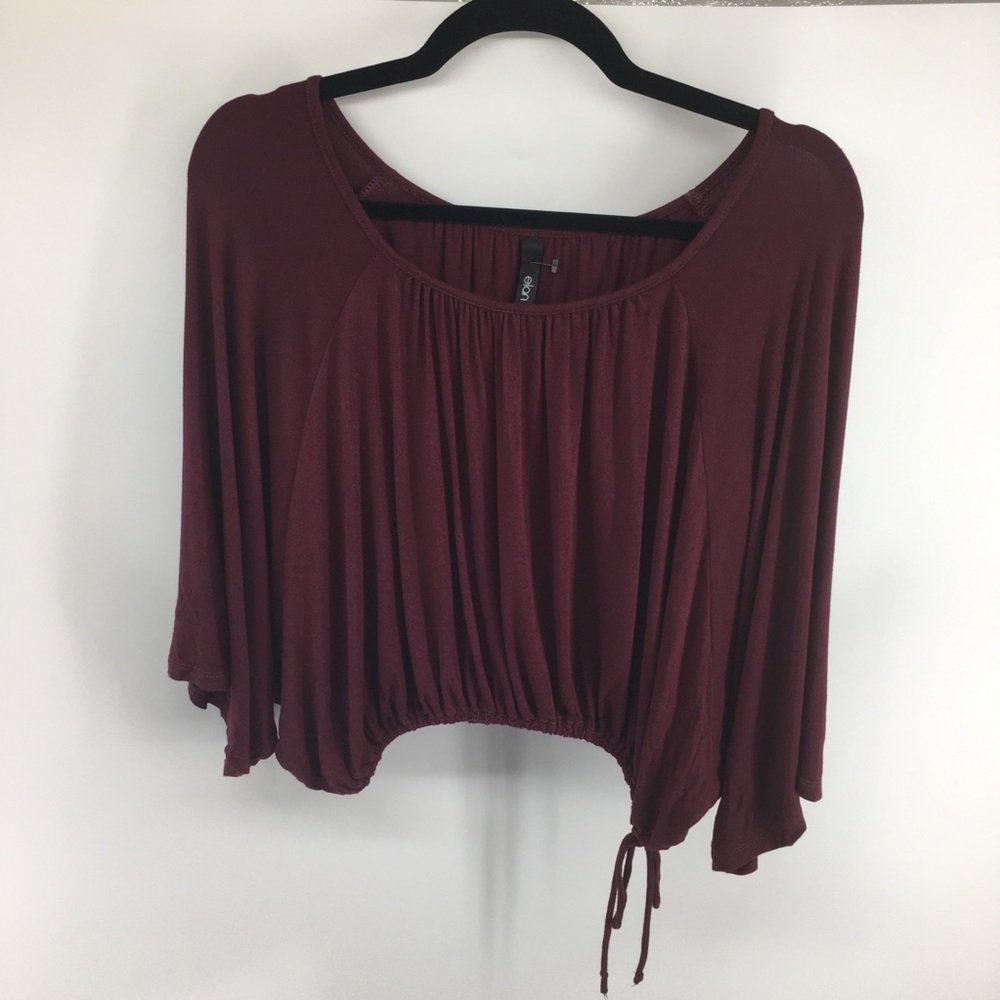 Elan Burgundy Crop Top